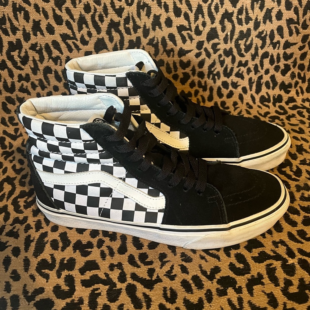 Vans Sk8-Hi High Top Men's Checkerboard Sneakers